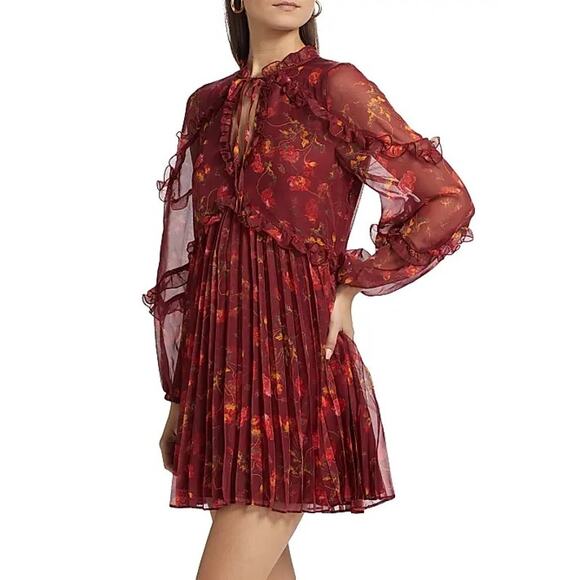 CINQ A SEPT Robin Floral Print Long Sleeve Minidress - Picture 3 of 11